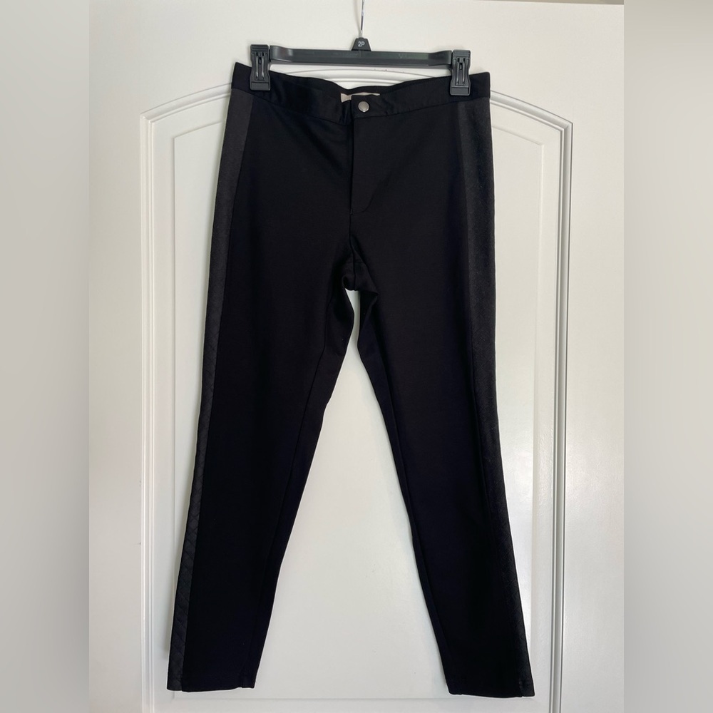 Banana Republic Black Stretchy Dress Pants with Side Stripe